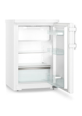 Produkt-Bild, Perspektive: schräg offen leer, Tischkühlschrank, Gehäusefarbe: Weiß, Türfarbe: Weiß