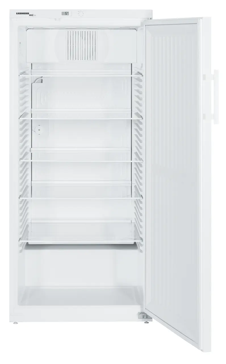 Product image, Perspective: straight open empty, Lab refrigerator with mechanical control system, Casing colour: white