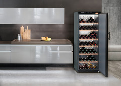 Product image, Perspective: milieu, Wine storage cabinet, Casing colour: black, Door colour: black