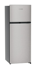 Product image, Perspective: oblique closed, Fridge-freezer with NoFrost, Casing colour: grey, Door colour: Stainless Steel