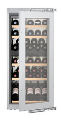 Product image, Perspective: straight half-open decorated, Built-in multi-temperature wine cabinet, Casing colour: silver, Door colour: silver