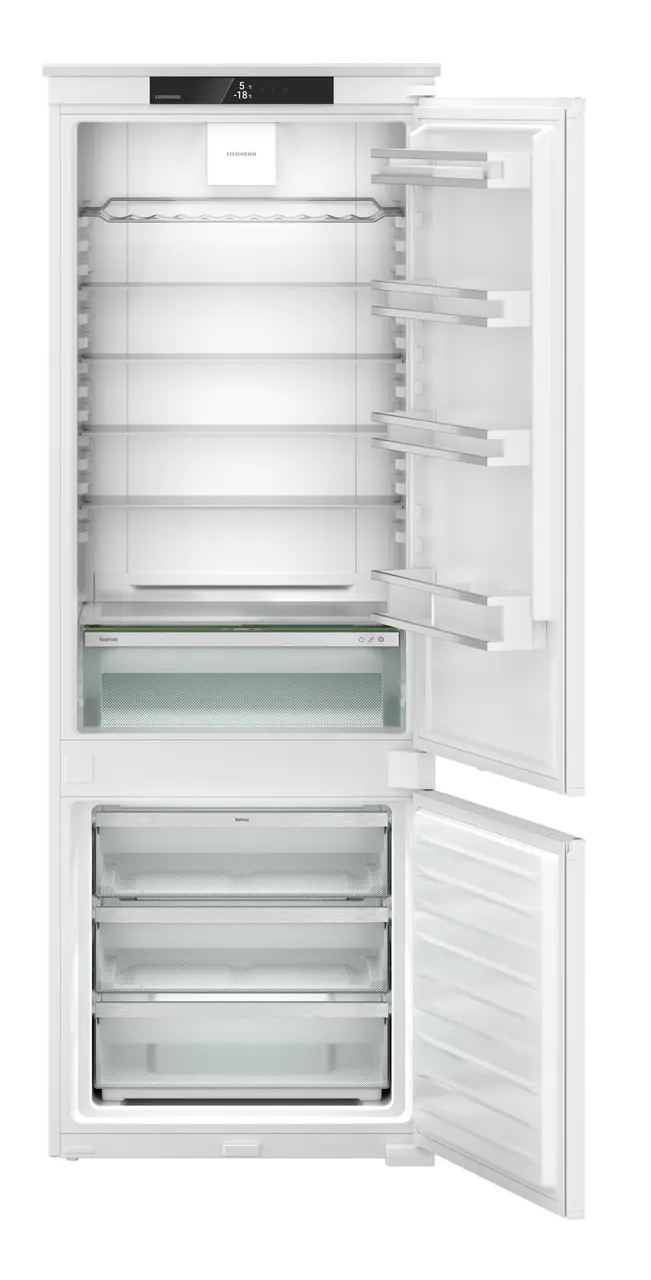 Produkt-Bild, Perspektive: gerade offen leer, Integrierbare Kühl-Gefrierkombination mit EasyFresh und NoFrost