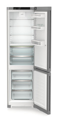 Product image, Perspective: straight open empty, Fridge-freezer with BioFresh and NoFrost, Casing colour: silver, Door colour: stainless steel