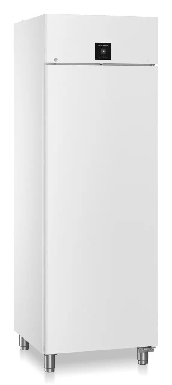 Produkt-Bild, Perspektive: schräg geschlossen leer, Kühlgerät Bäckereinorm mit Umluftkühlung, Gehäusefarbe: Weiß, Türfarbe: Weiß