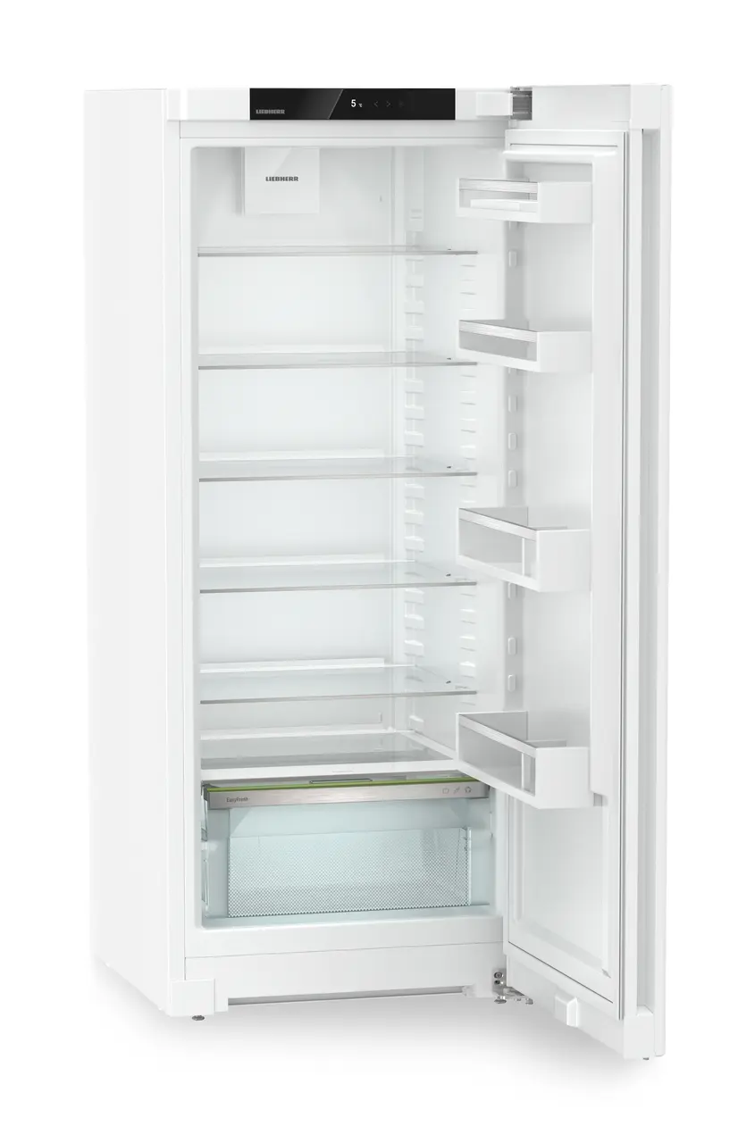 Produkt-Bild, Perspektive: schräg offen leer, Standkühlschrank mit EasyFresh, Gehäusefarbe: Weiß, Türfarbe: Weiß