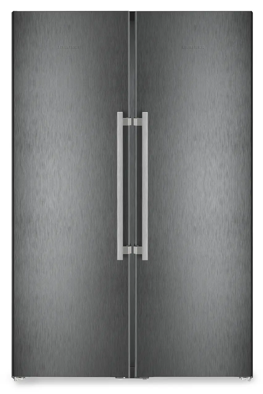 Product image, Perspective: straight closed, Side-by-Side combination, Casing colour: BlackSteel, Door colour: BlackSteel