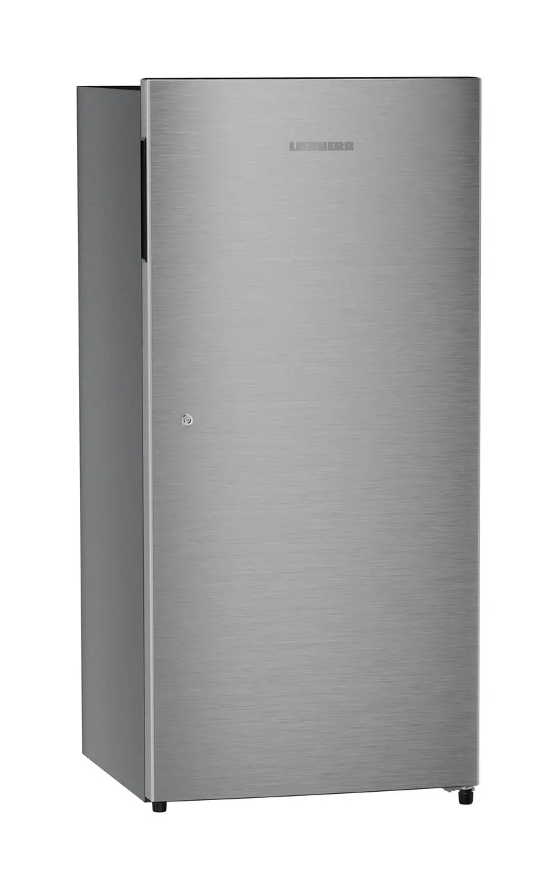 Product image, Perspective: oblique closed, Single-door refrigerator 191 l in 3 star with VegFresh box, Casing colour: grey, Door colour: Silver Steel