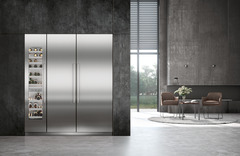 Product image, Perspective: milieu, Built-in multi-temperature wine cabinet, Casing colour: grey