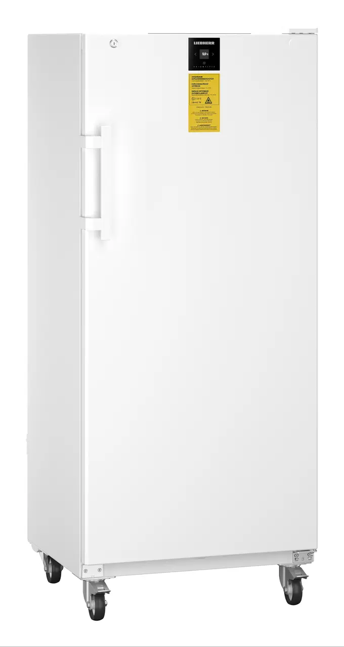 Product image, Perspective: oblique closed empty, Laboratory refrigerator with convection cooling, Casing colour: white, Door colour: white